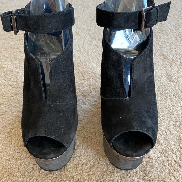 TOPSHOP Suede Wedged Sandals Buckle 40 - Picture 7 of 9